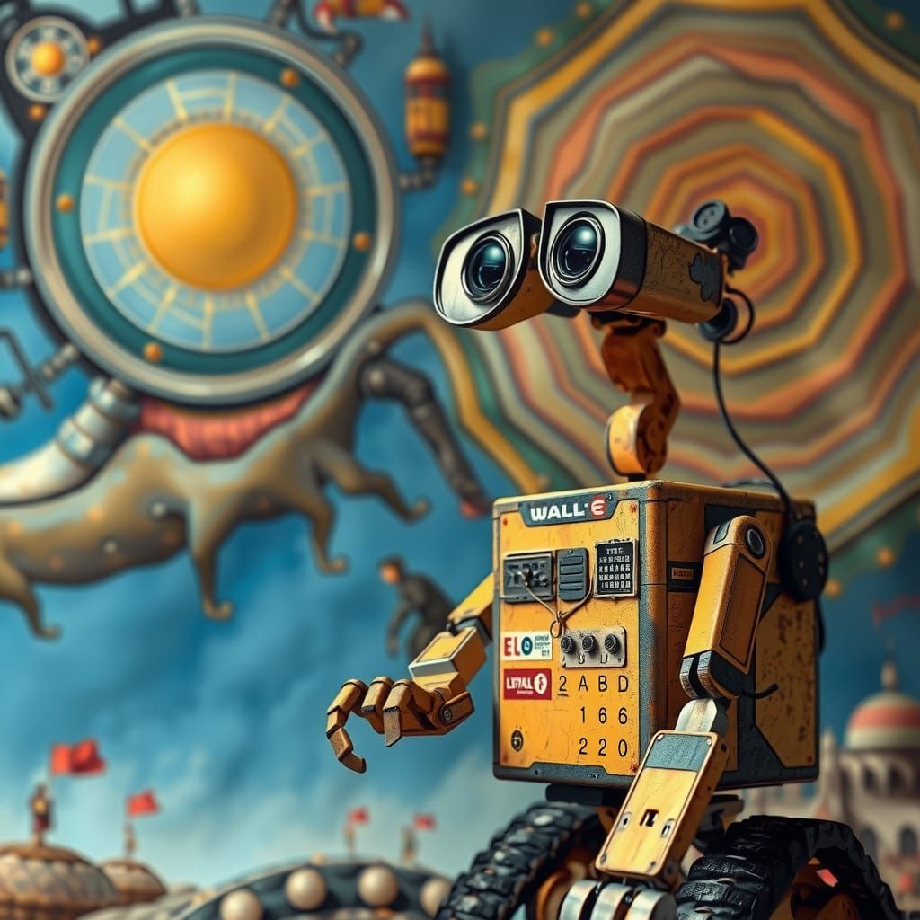 WALL-E in a Surrealist Salvador Dalí Dreamscape