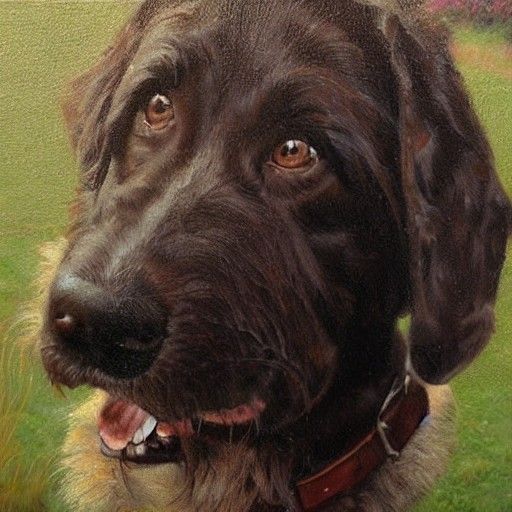 Majestic Dog in Oil Painting Style