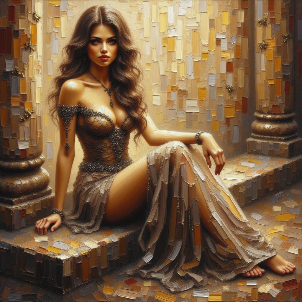 Princess Portrait in Dramatic Impasto Style