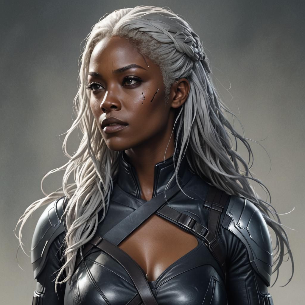 Storm Advances: Hyperdetailed Portrait in Leather Gear