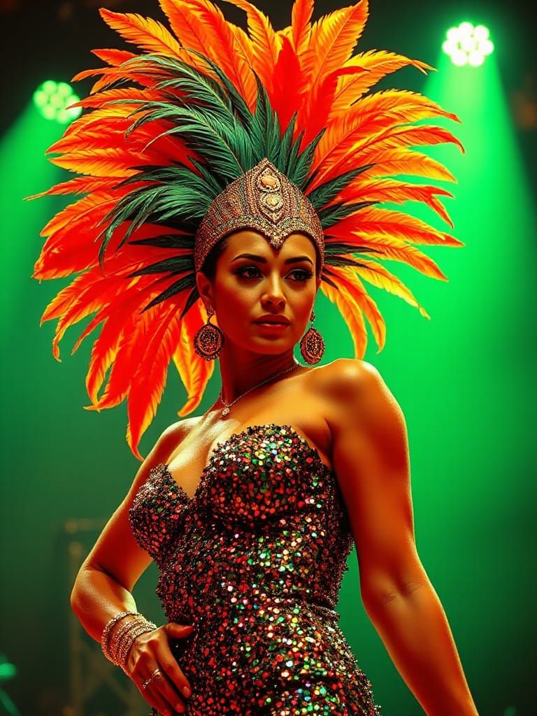 Pop Art Cabaret Dancer in Vivid Colors