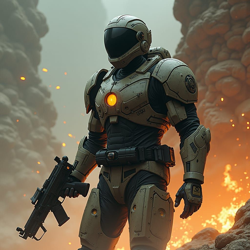 Armored Commando on the Hostile World of Banshee