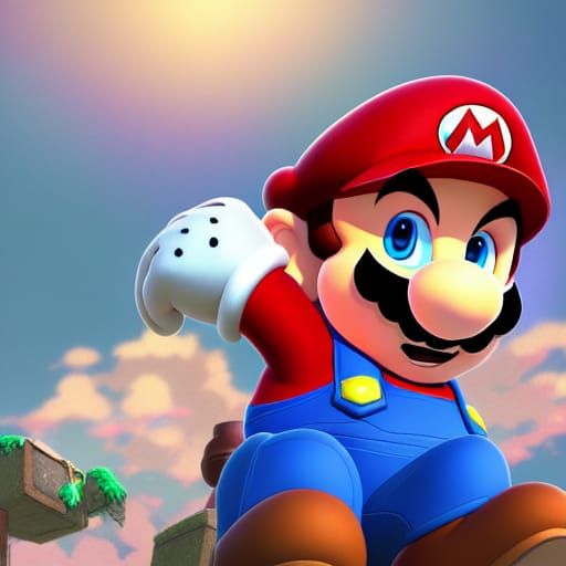 Super Mario as Anime Key Visual