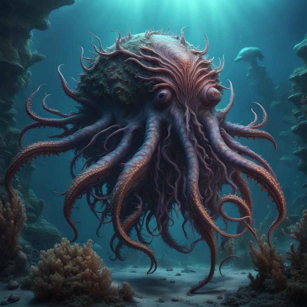 Fantastical Deep Sea Creature in Detailed Digital Painting