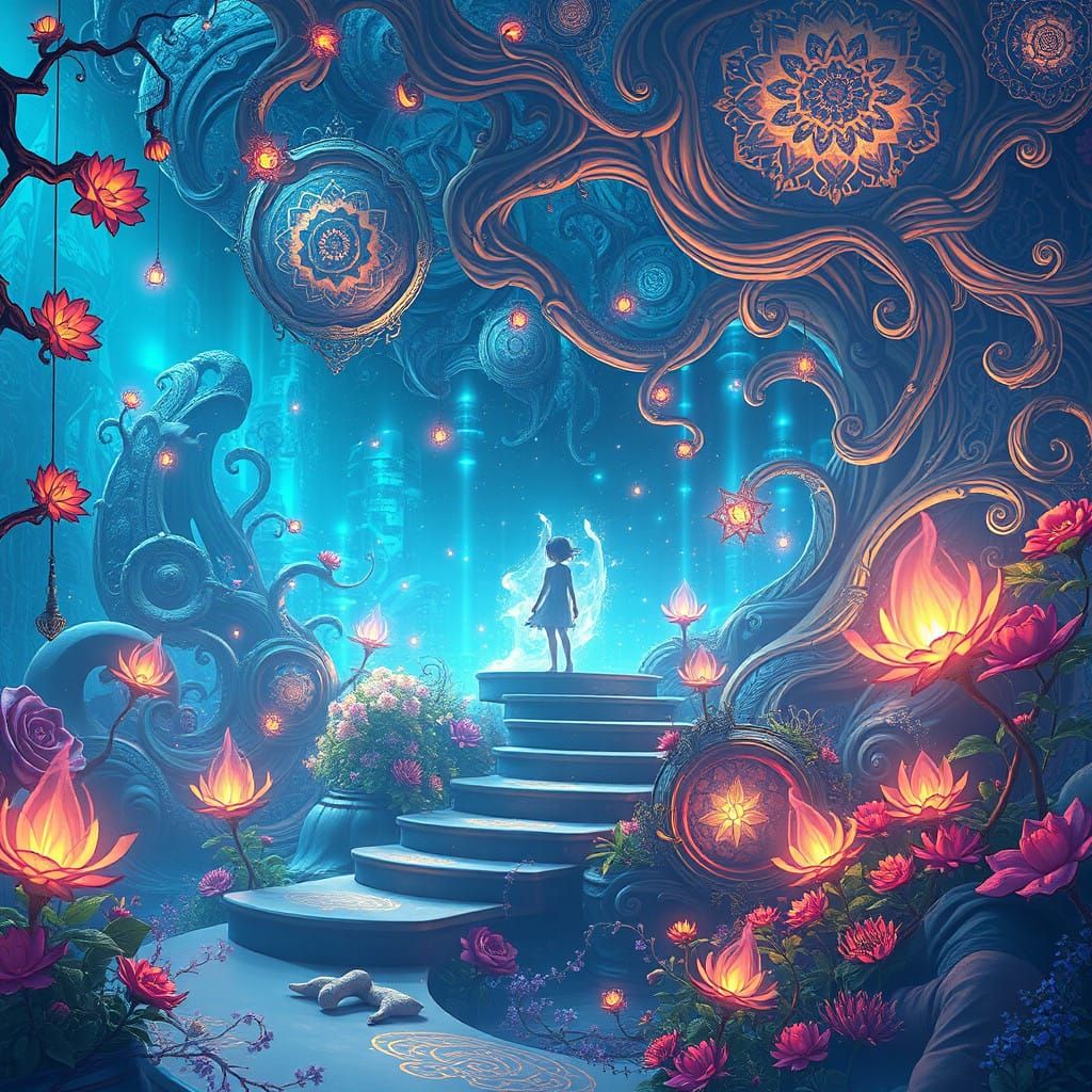 Ethereal Dreamworld in Vibrant Anime Art