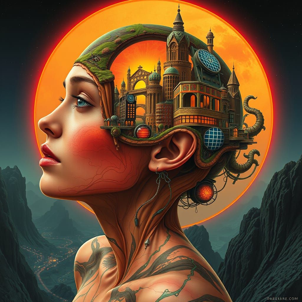 Dermal Cities: Organic Solar Panels in Art Nouveau Style