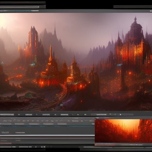 Fantastical Matte Painting in Deep Color, 8K