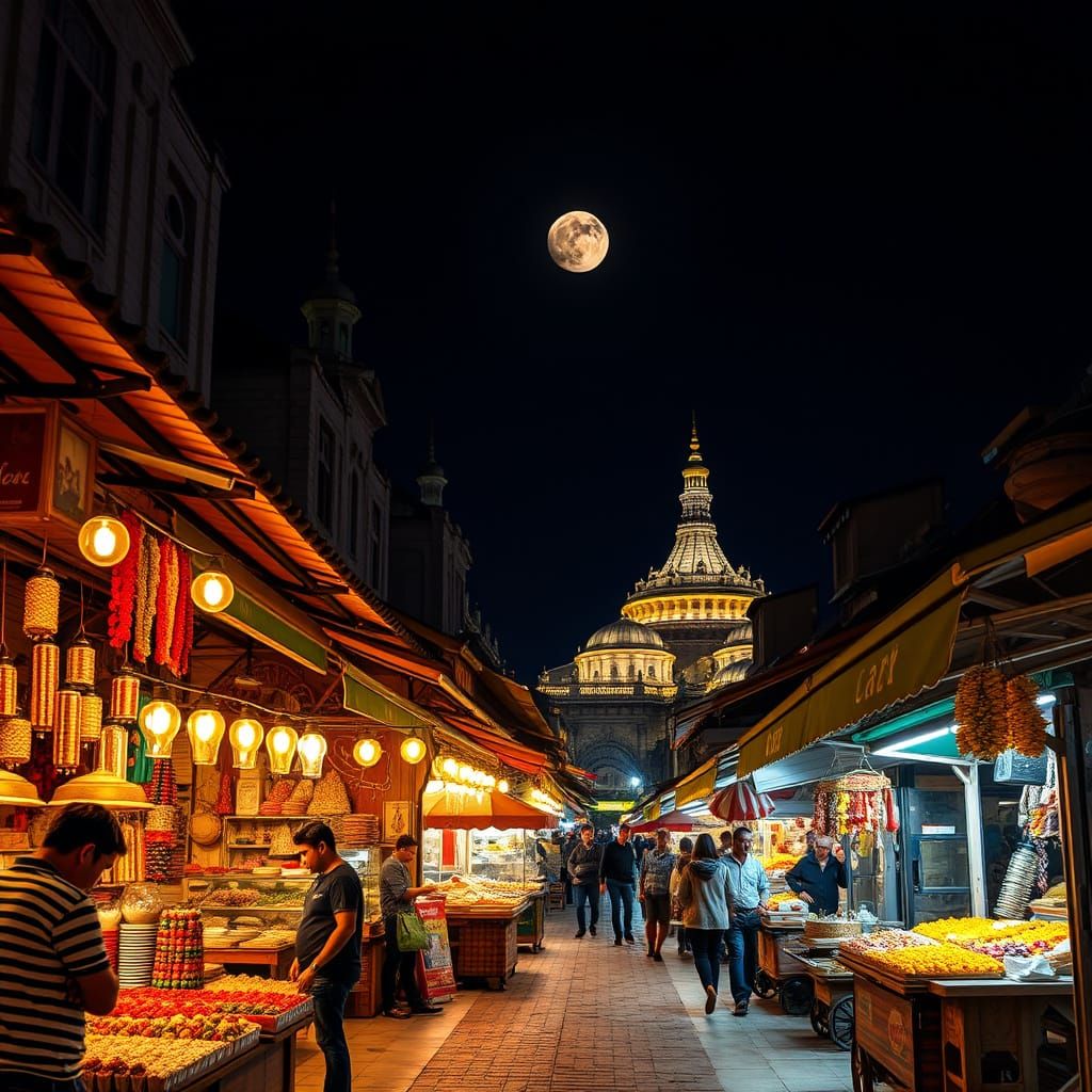 Mystical Night Bazaar in Oriental Style