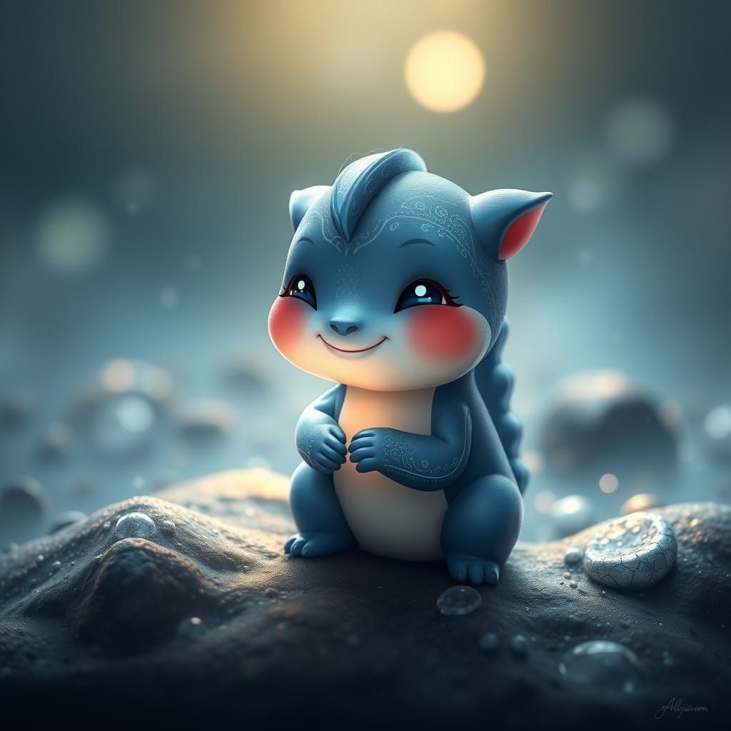 Tranquil Ultramarine Creature Gives Gift