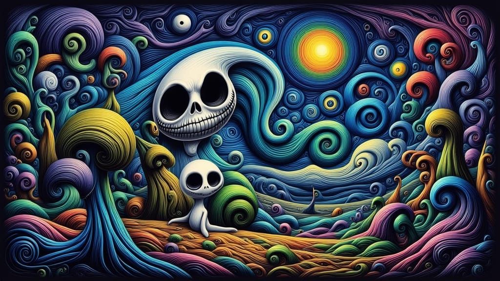 Cosmic Nightmare Before Christmas Starry Night