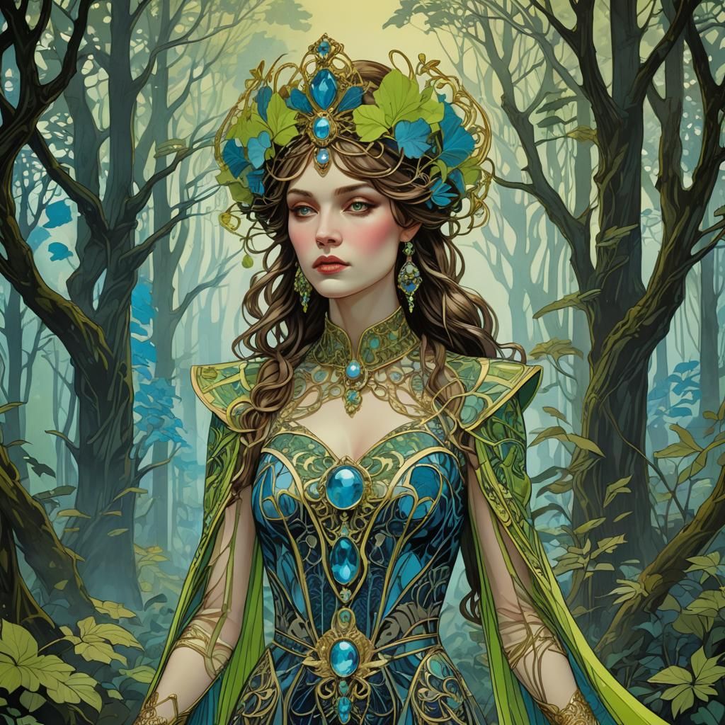 Art Nouveau Empress on Forest Runway