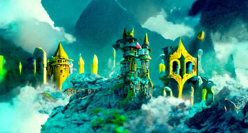 Fantastical Castle Matte Painting in Deep Color