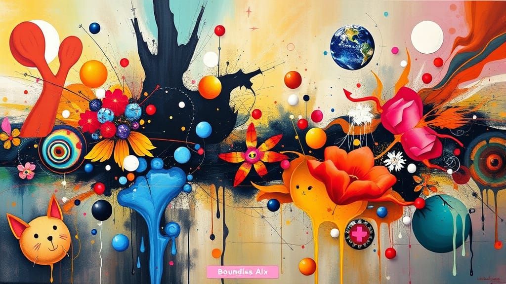 Vibrant Cosmic Fusion in Multidisciplinary Art