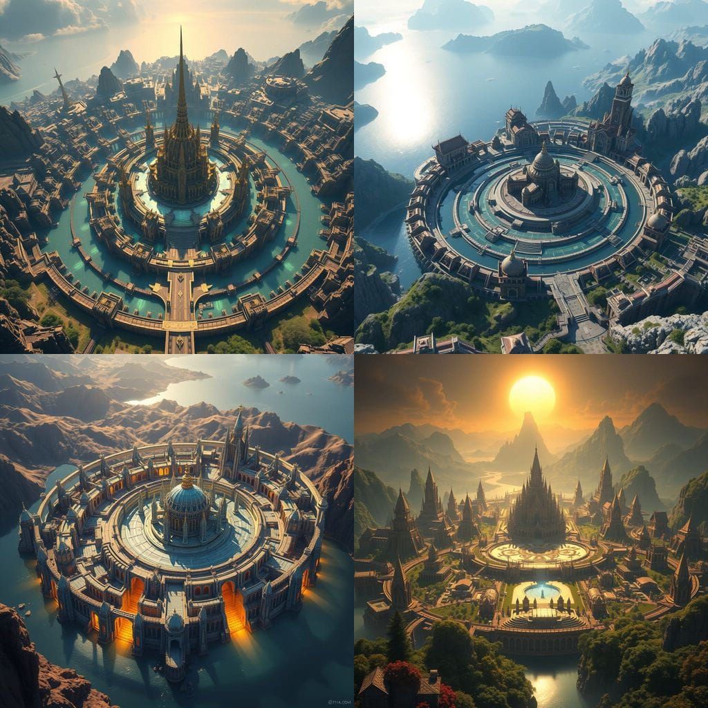 Elegant Elven City on the Shimmering Elandir Lake