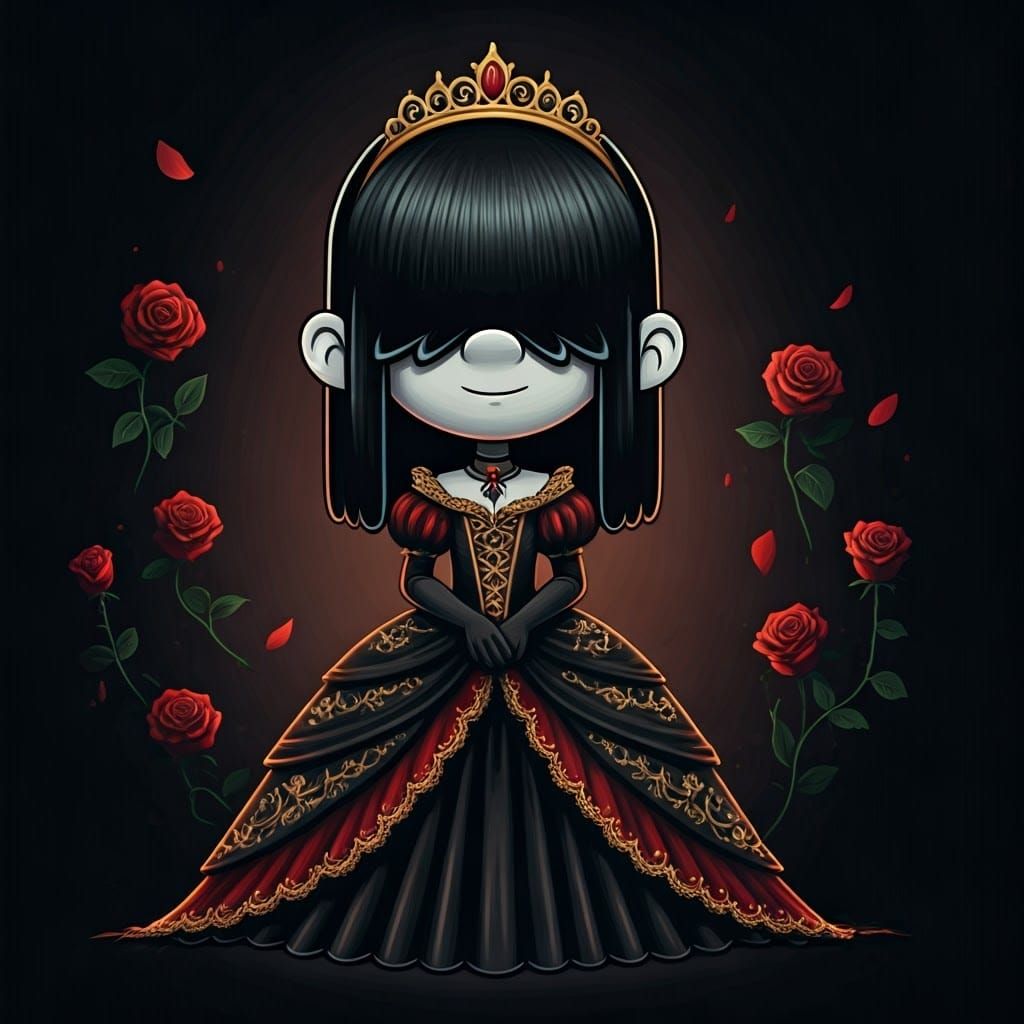 The Loud House Cartoon Style: 8 year old Lucy Loud with ligh...