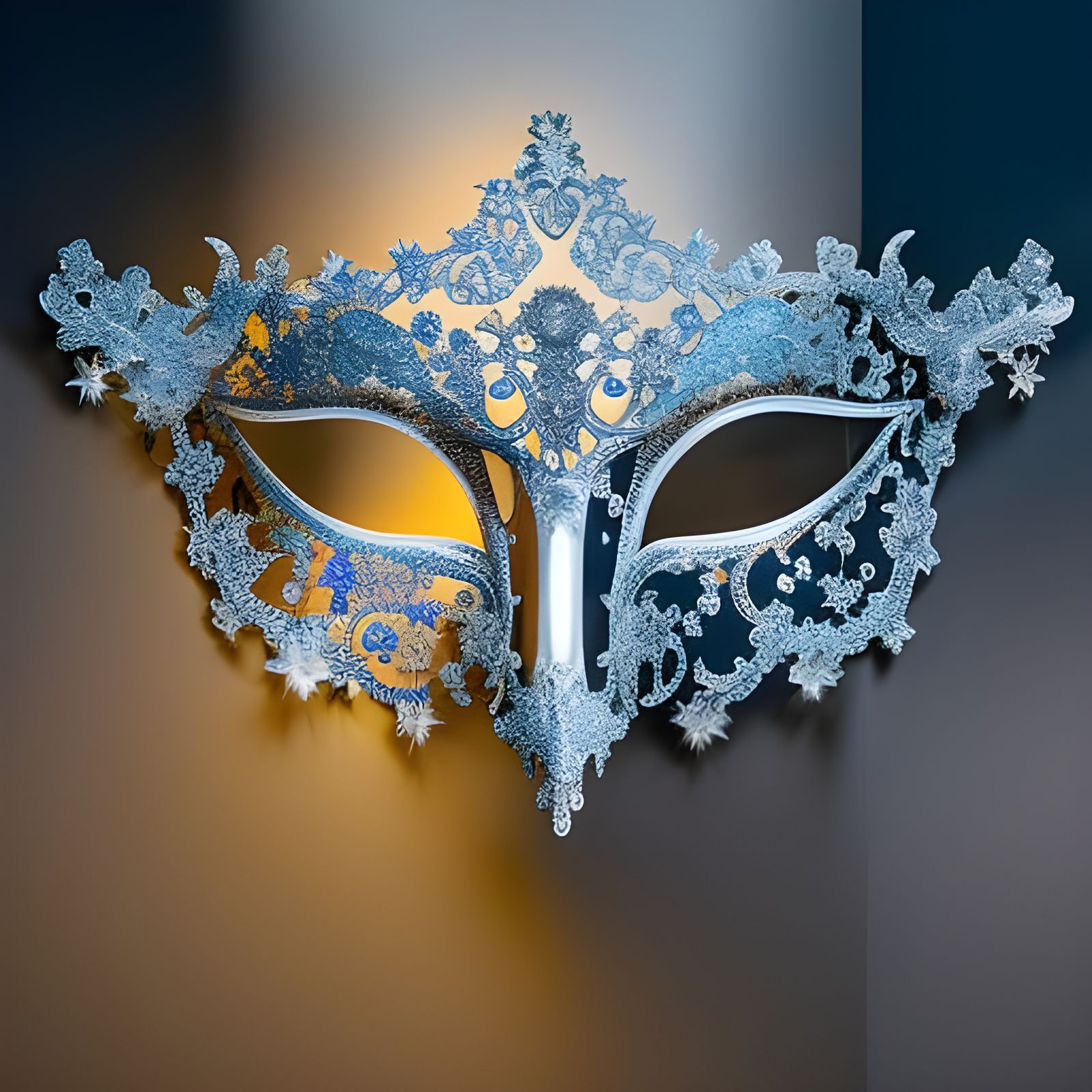 Icy Venetian Mask Fantasy Illustration