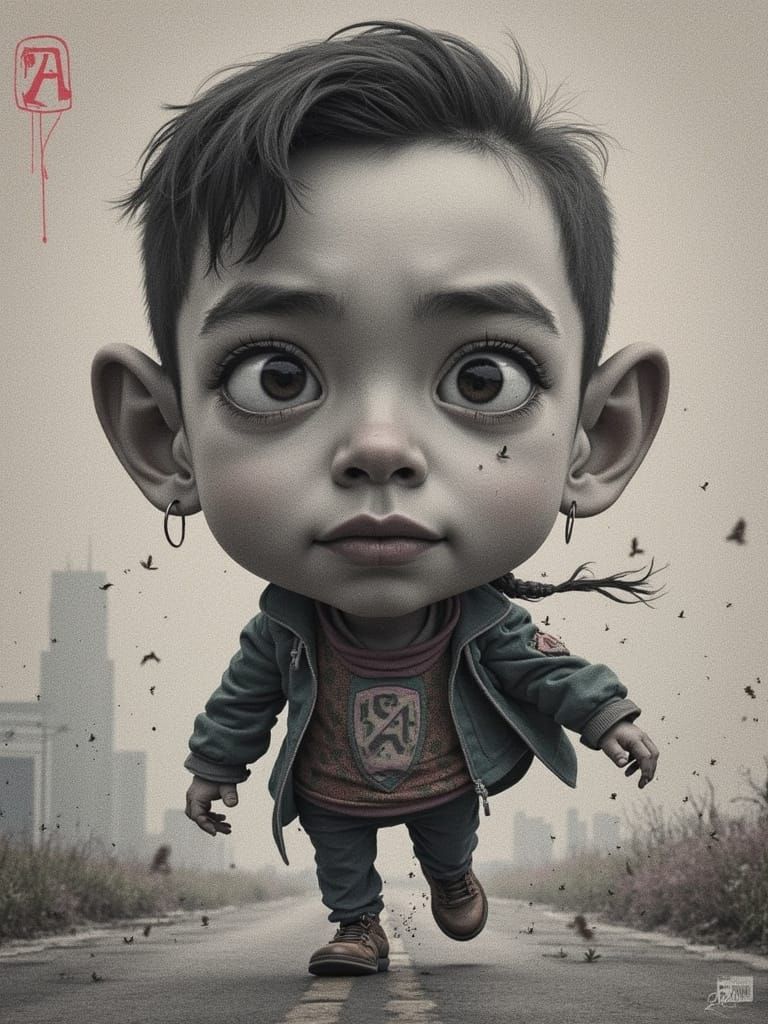 Dynamic Figure in Motion with Vibrant Colors