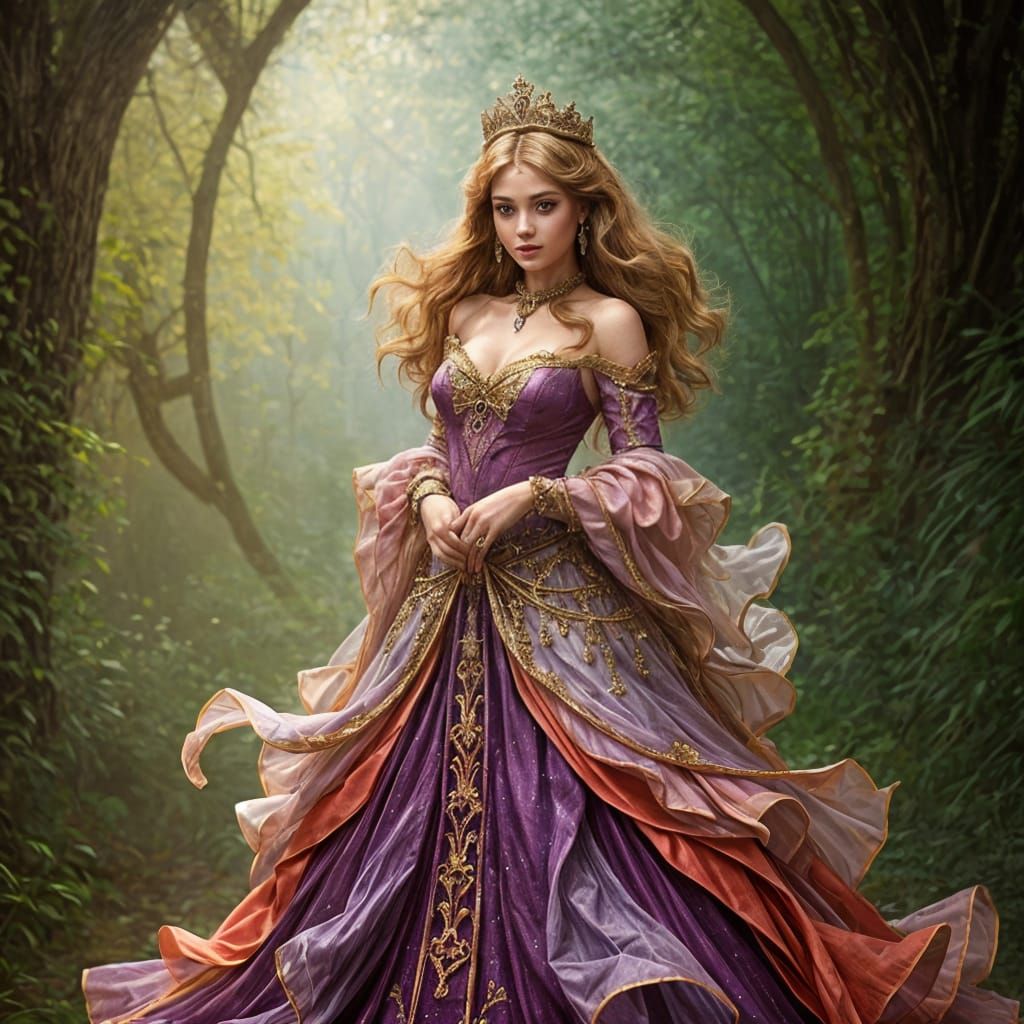 Fantasy Princess Dress with Dreamlike Aesthetic