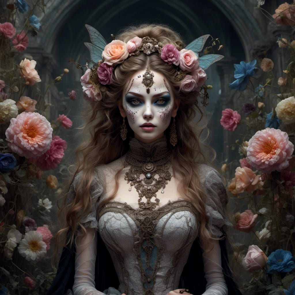 Macabre Beauty in a Surreal Fantasy Garden
