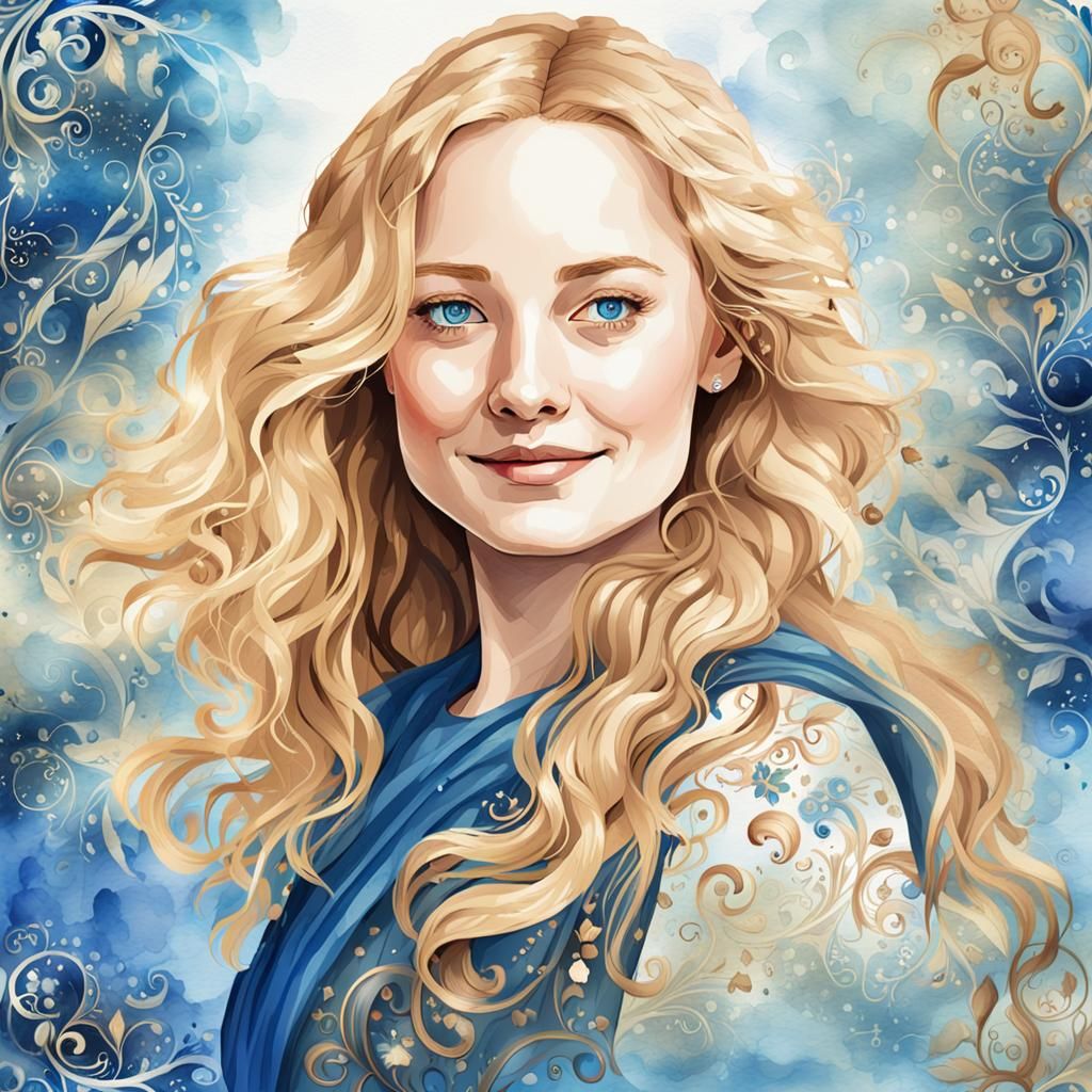 Éowyn Vector Art: Colorful Bokeh and Baroque Details