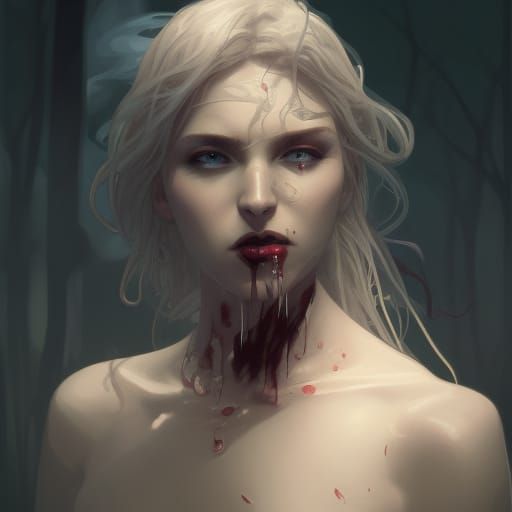 Hyperdetailed Portrait of Vampires in Art Nouveau Style