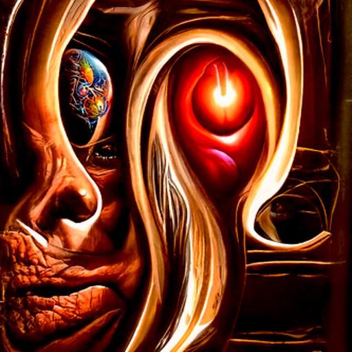 Visionary Oil Painting in Alex Grey Style