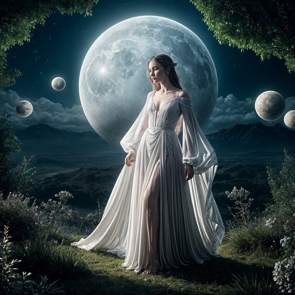 Surreal Ethereal Goddess in Mystical Dreamscape