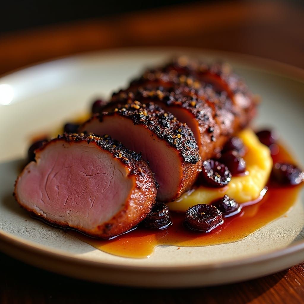 Roasted Duck Breast with Hibiscus Glaze