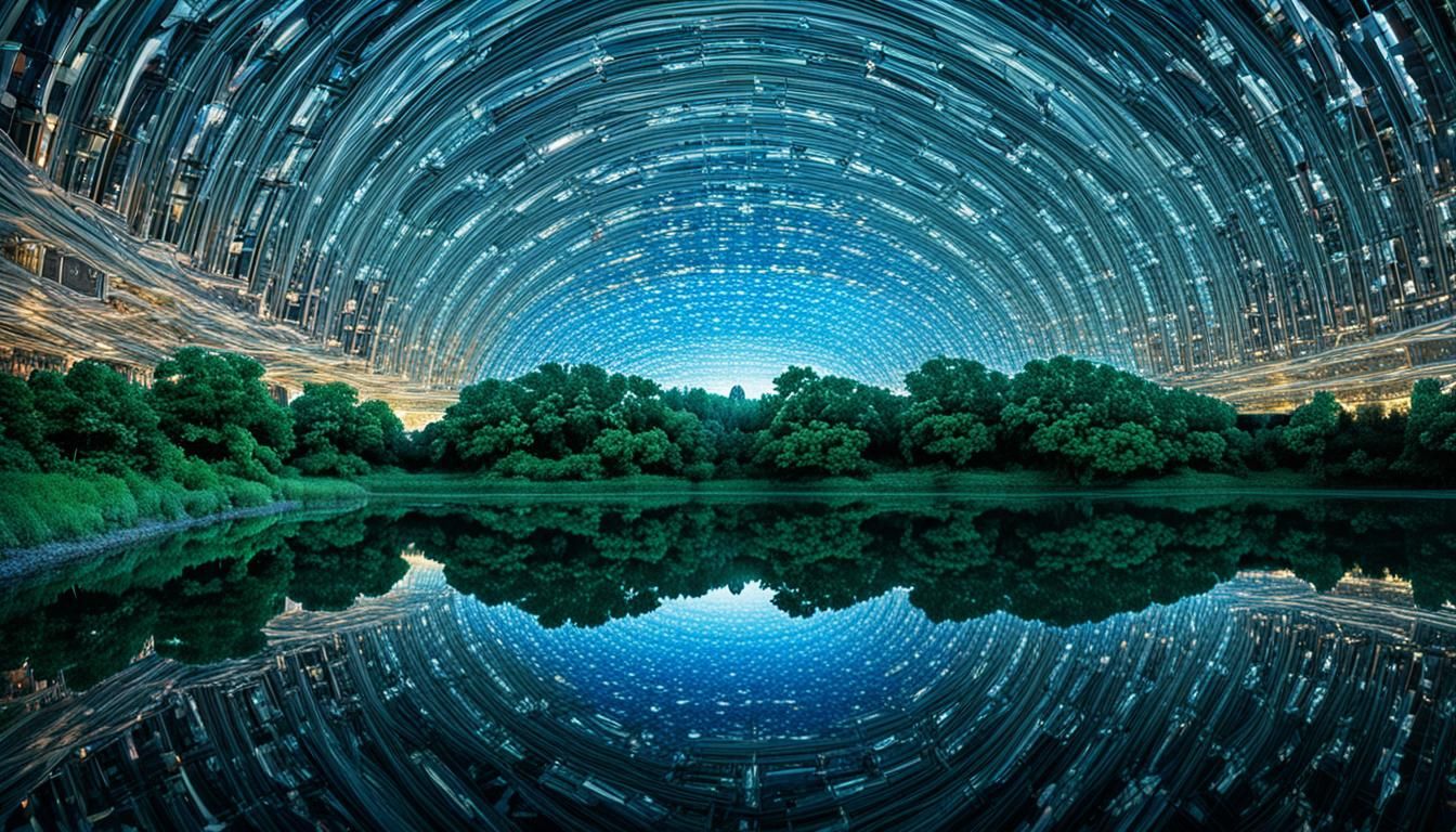 Recursive Crystal Pond Reflecting Infinity
