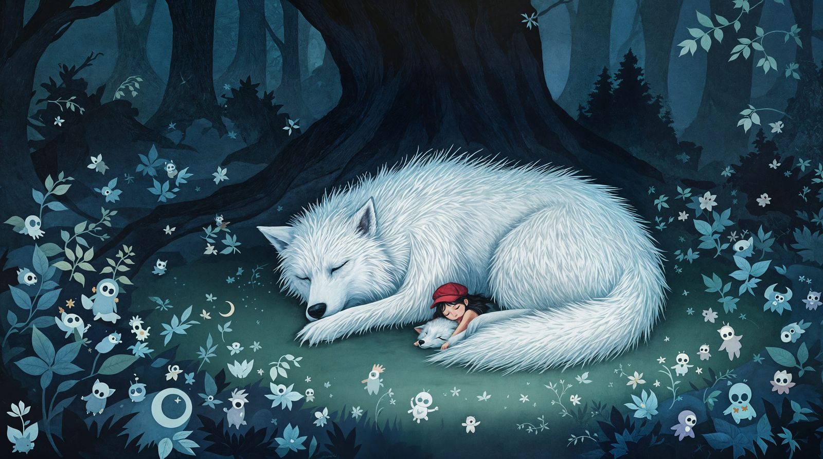 Whispers of the Shadowy Forest in Impressionist Style