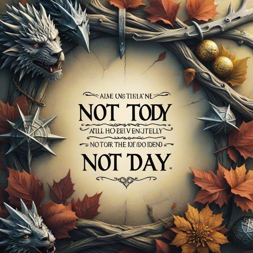Game of Thrones 'Not Today' Quote in Detailed Image