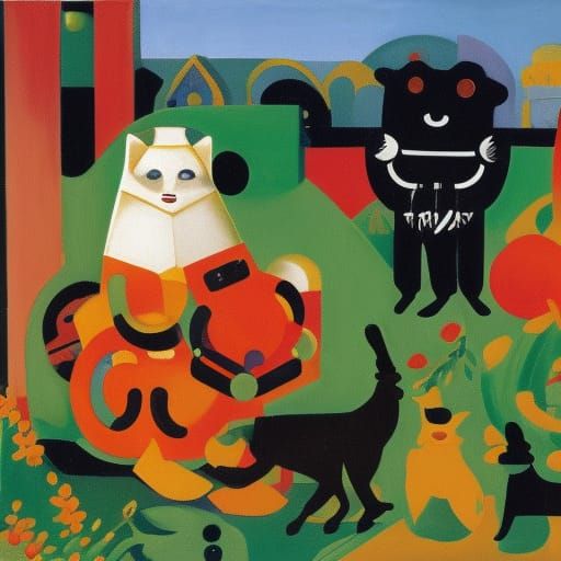 Fantastic Hybrid Creatures in an Expressionist Style