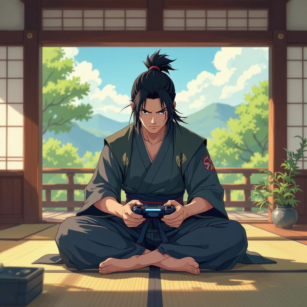 Ninja Gaming in Dojo: Studio Ghibli Anime Style
