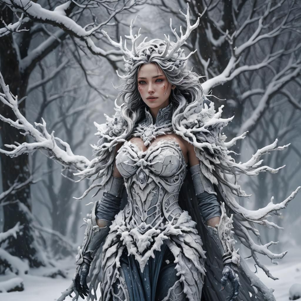 Snow Woman Elemental Fantasy Concept Art
