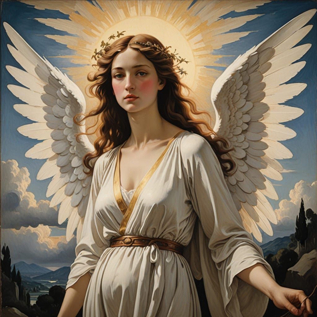 Anime Angel in Neo-Classical Surrealist Style