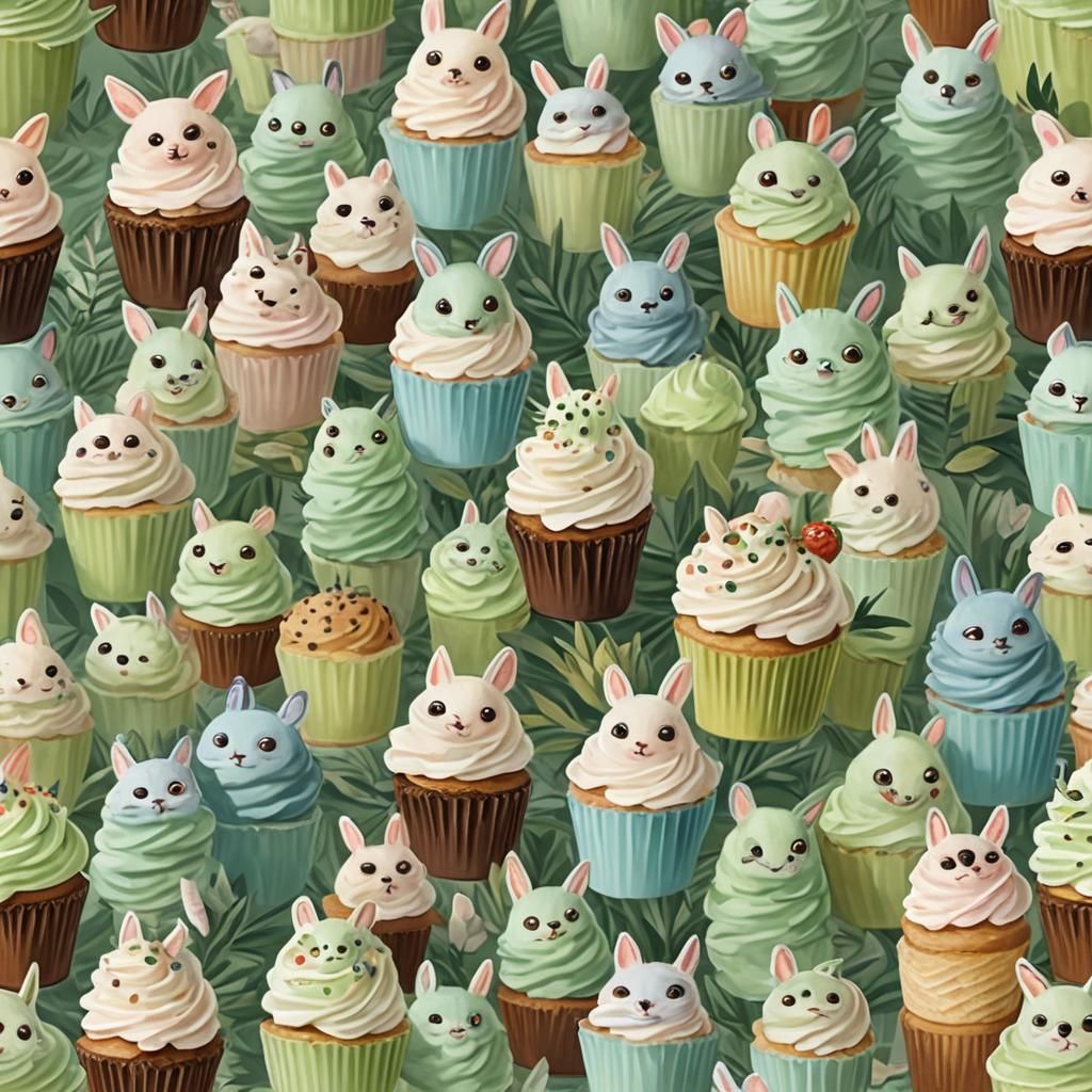 Fennec Fox on Ice Cream Cone in Impressionistic Style