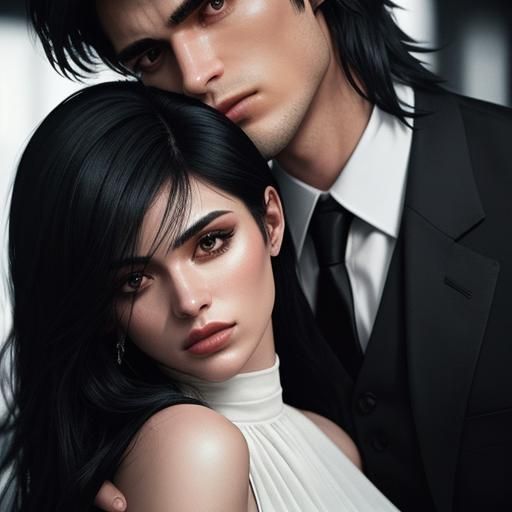 Romantic Kiss in Hyperrealistic Style