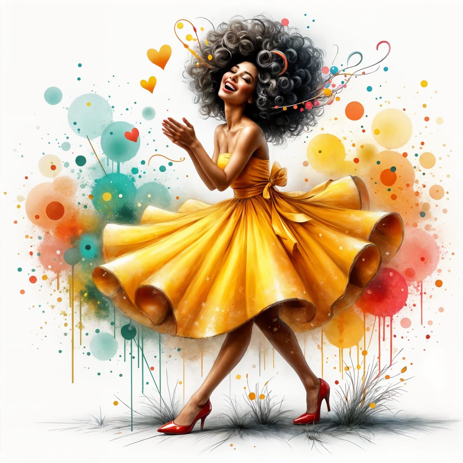 Ethereal Celebration of Success in Vibrant Abstract Art