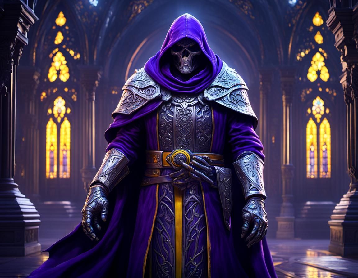 Mysterious Silver Shroud in Dark Fantasy Style