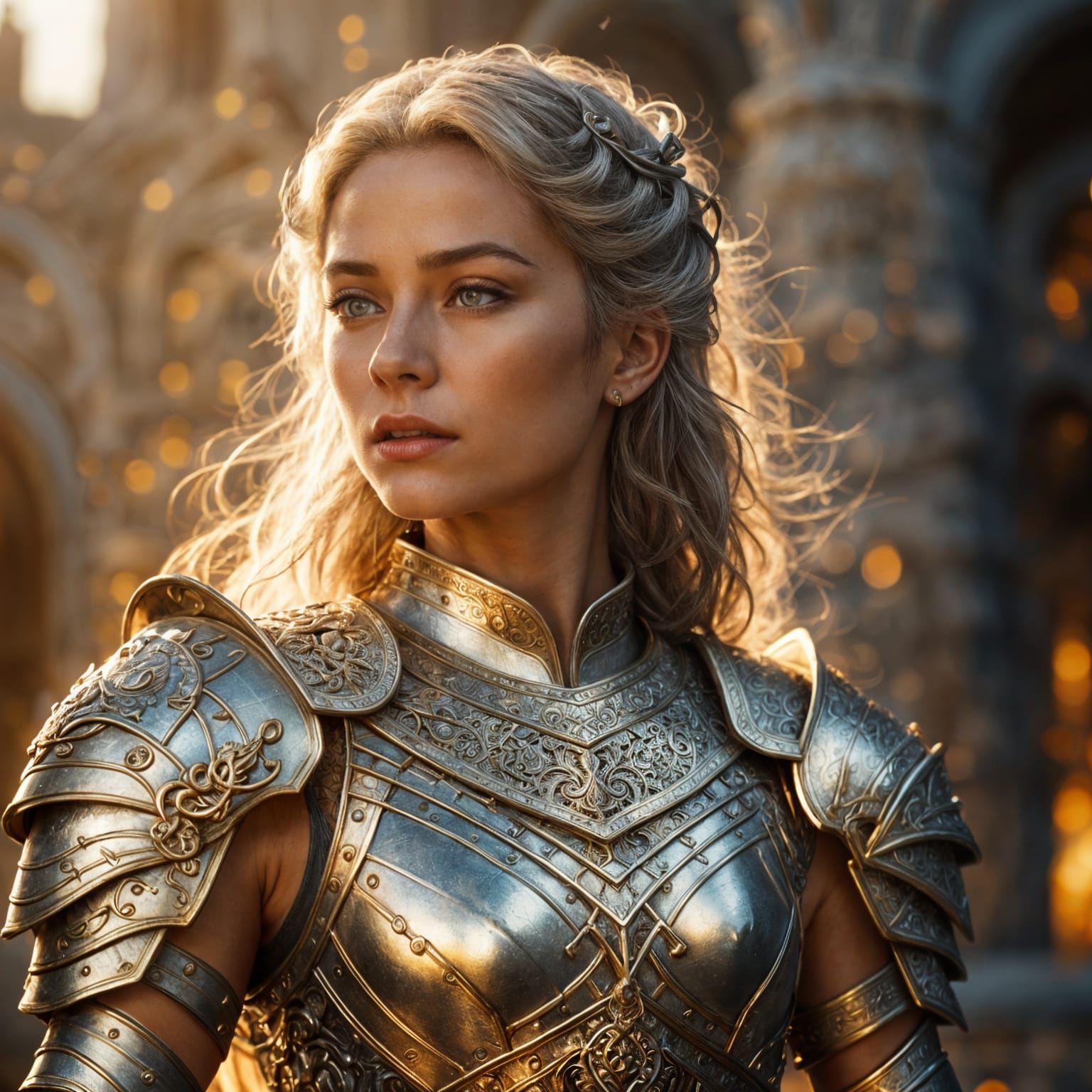 Ethereal Warrior Princess in Stunning Hyperrealistic Armor