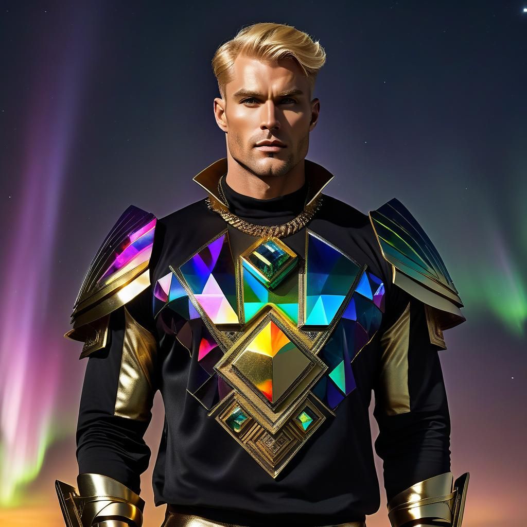 Handsome man in outstanding 1980s fashion