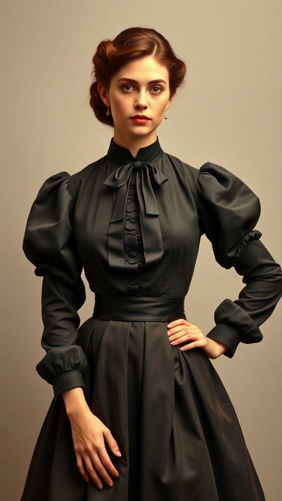 Elegant 1890s Woman Portrait in Classical Style