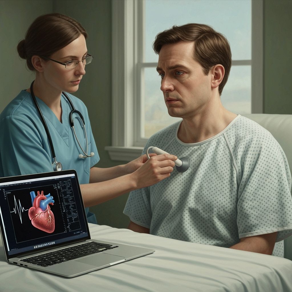 Worried Man with Irregular Heartbeat, Photorealistic Style