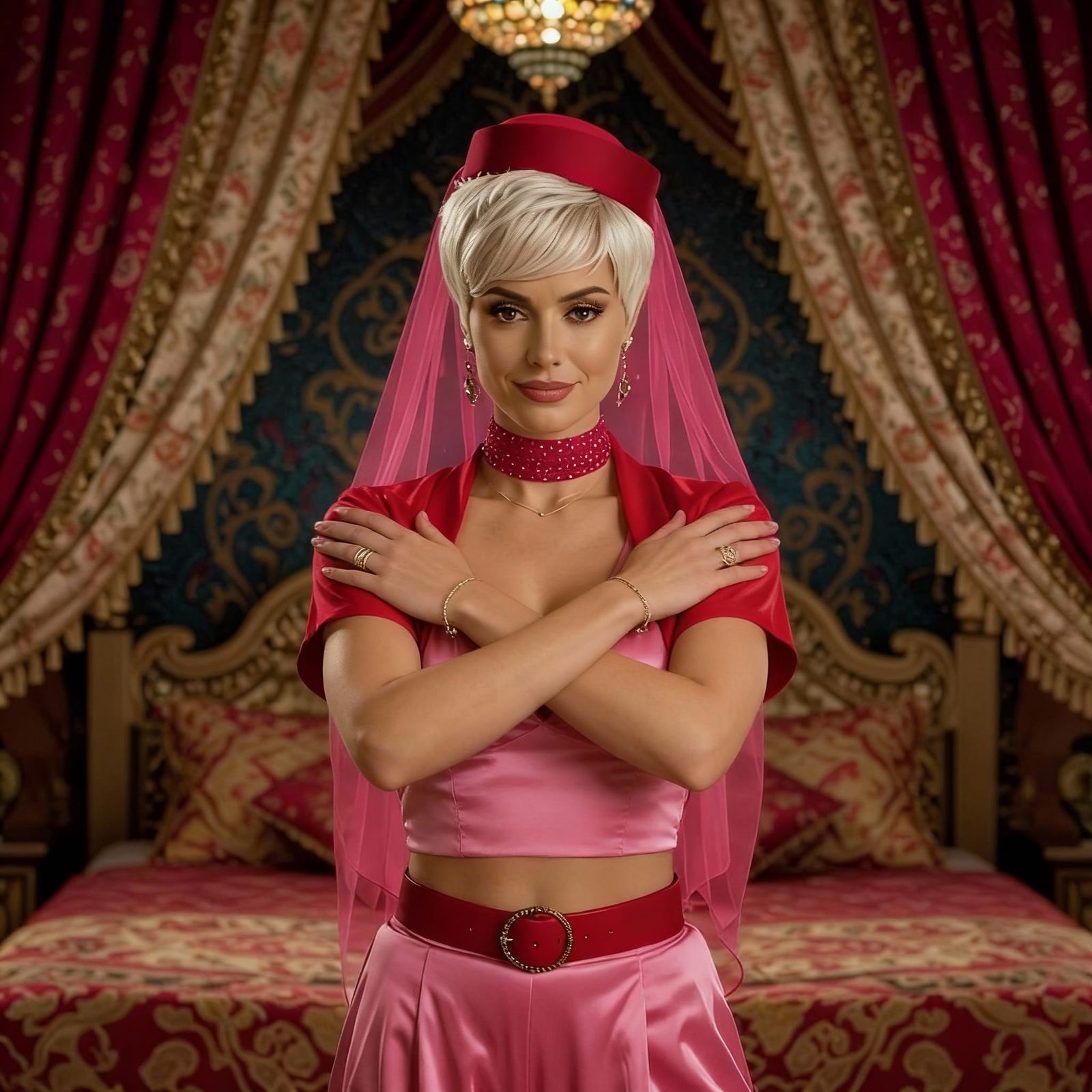 Jeannie Djinn in Opulent Oriental Bedroom