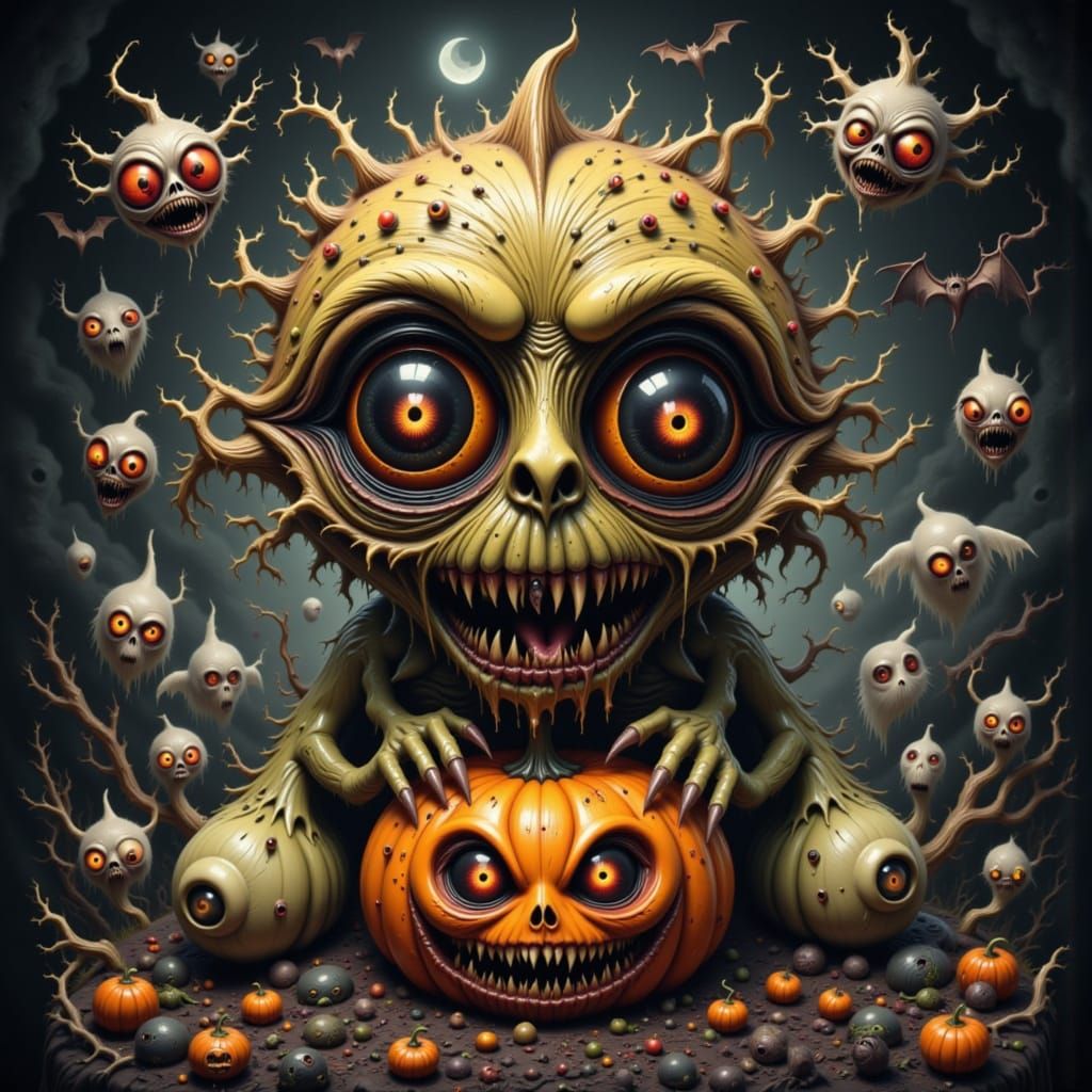 Imagine a cute, creepy  Halloween monster...well here you go...