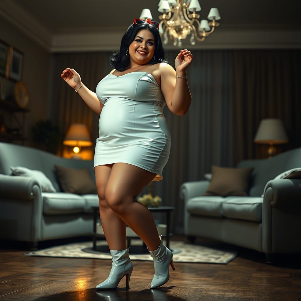 Snow White Dancing in 70s Style Leather