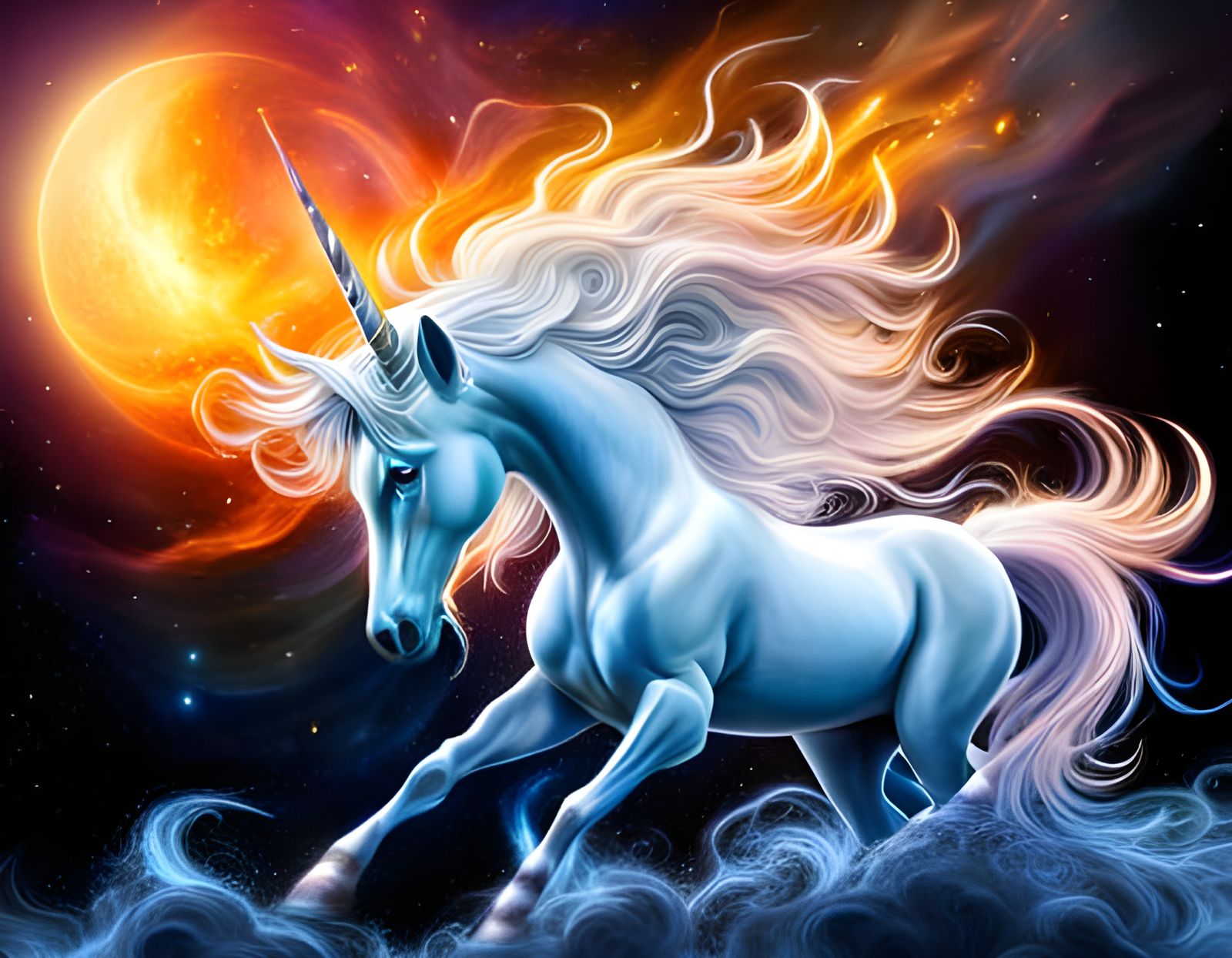 Ethereal Galaxy Unicorn: A Hyperrealistic Starry Vision