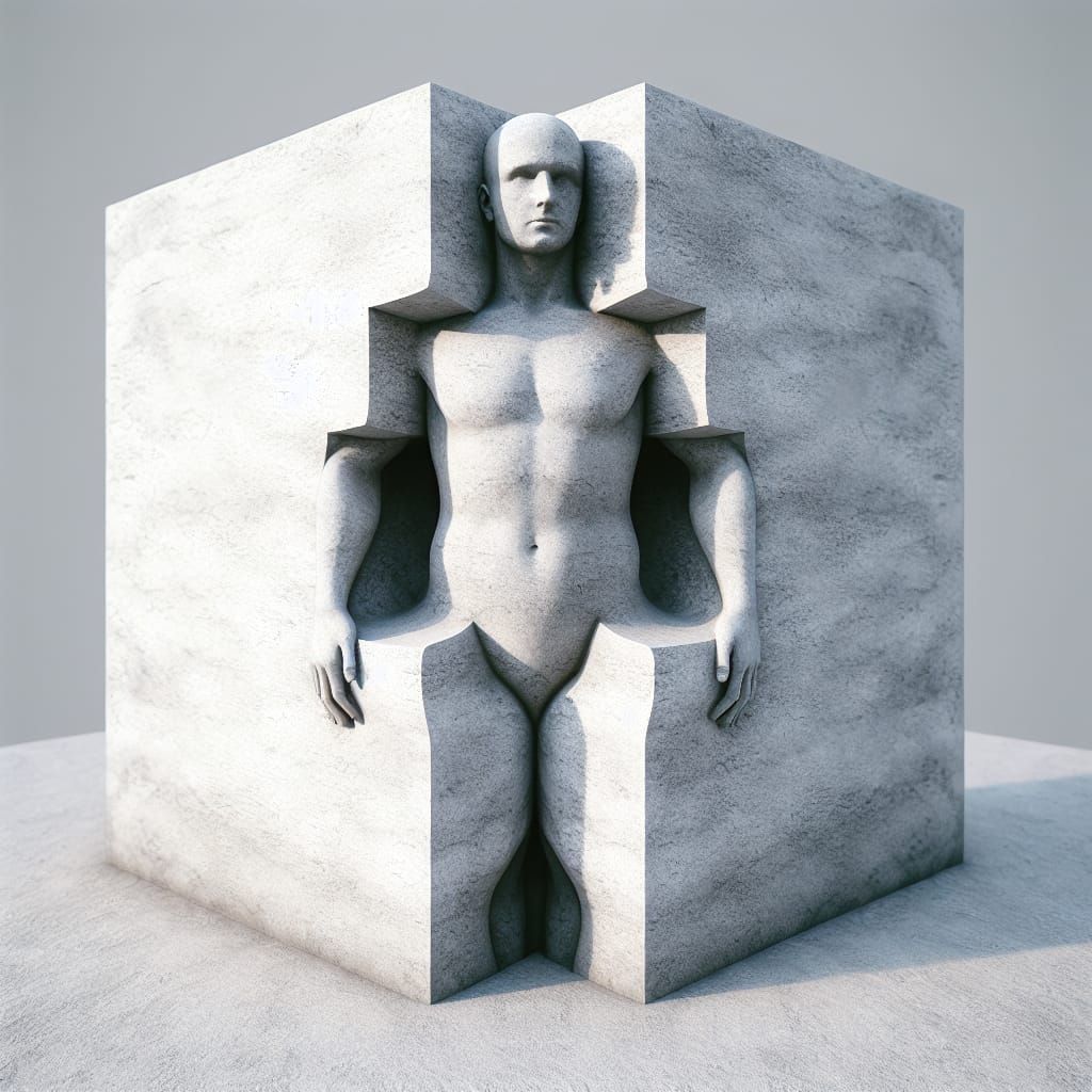 Subtle Optical Illusion Stone Figure