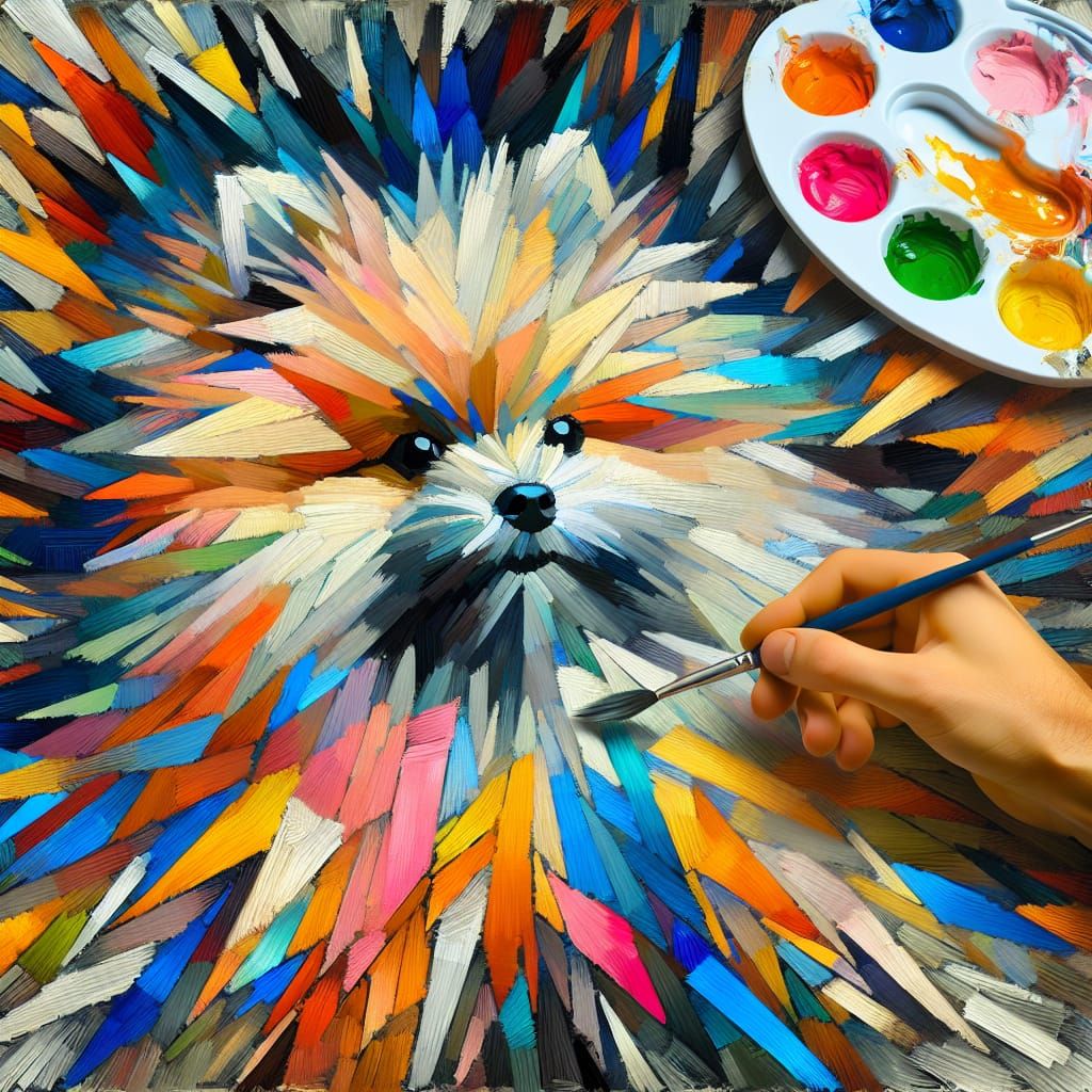 Woofly Portrait in VanGoghigami