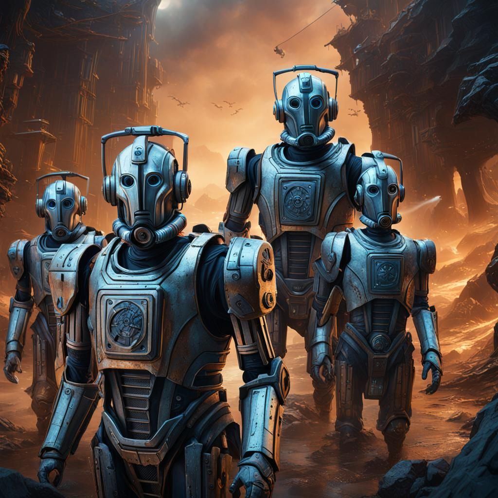 Cybermen: Detailed Matte Painting in 8K Resolution